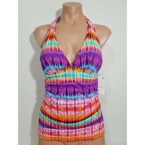 Bleu Rod Beattie Dream Weaver halter tankini top multicolor size 4